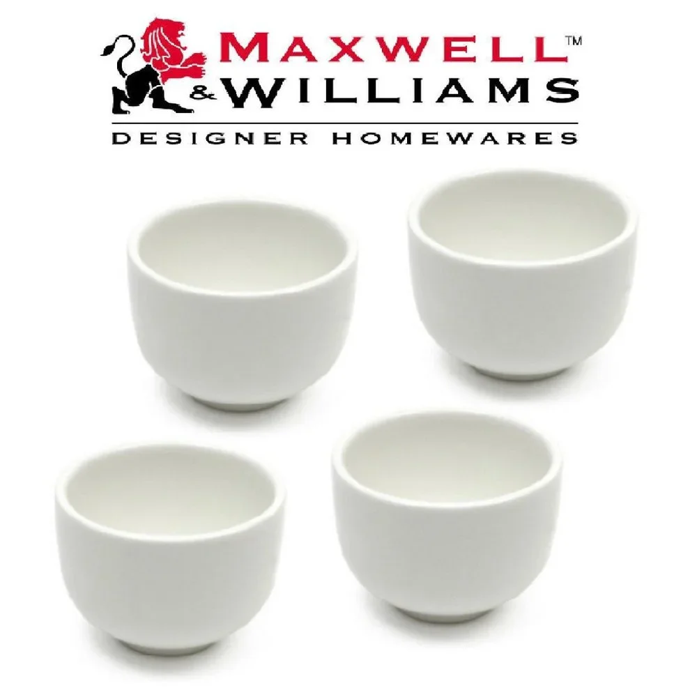 4 NEW Maxwell & Williams White Porcelain Sake Cups